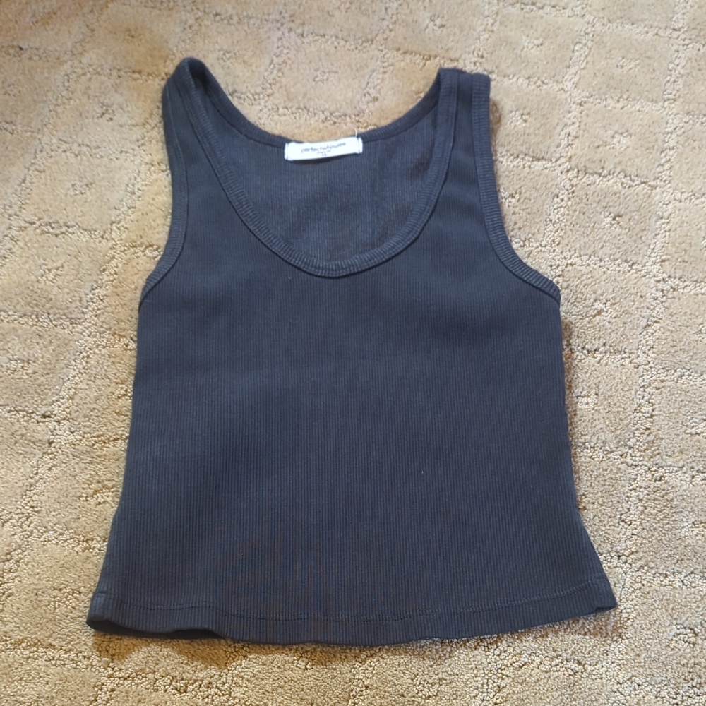 Dark Gray Ribbed Tank